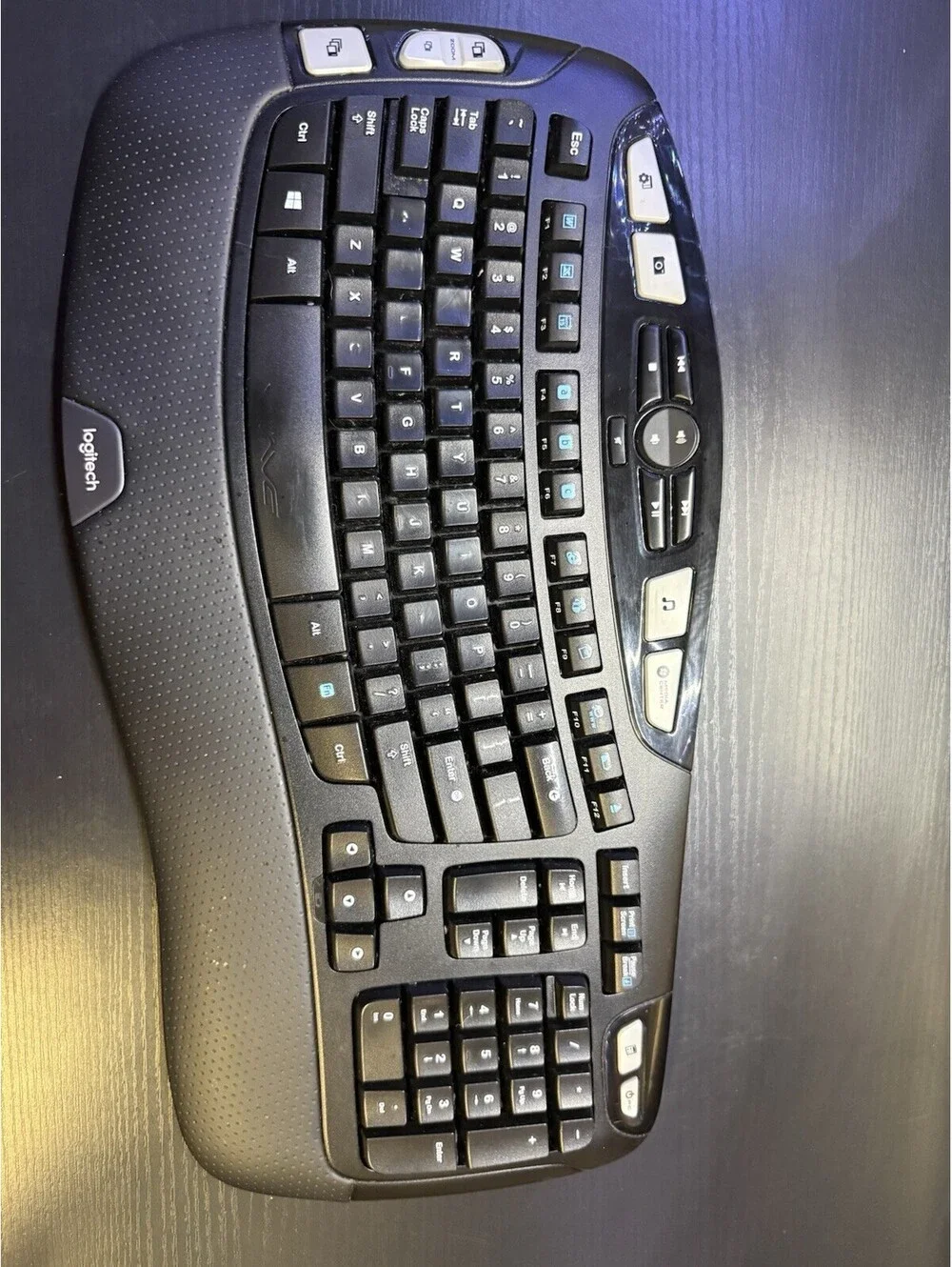 Logitech K350 Wave Wireless Ergonomic Keyboard Y-R0053 No USB Receiver